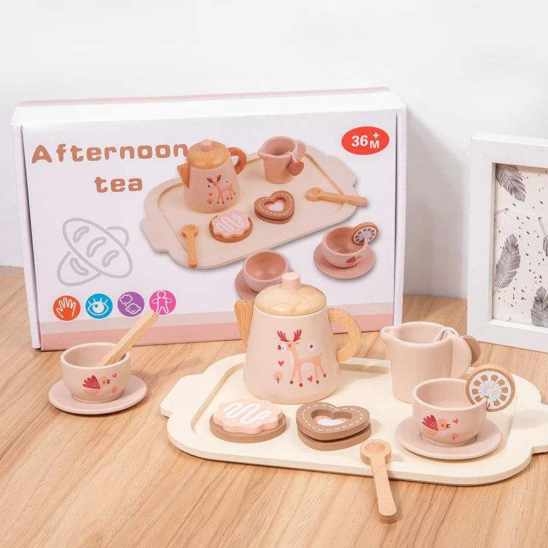 Conjunto de Chá de Madeira Infantil