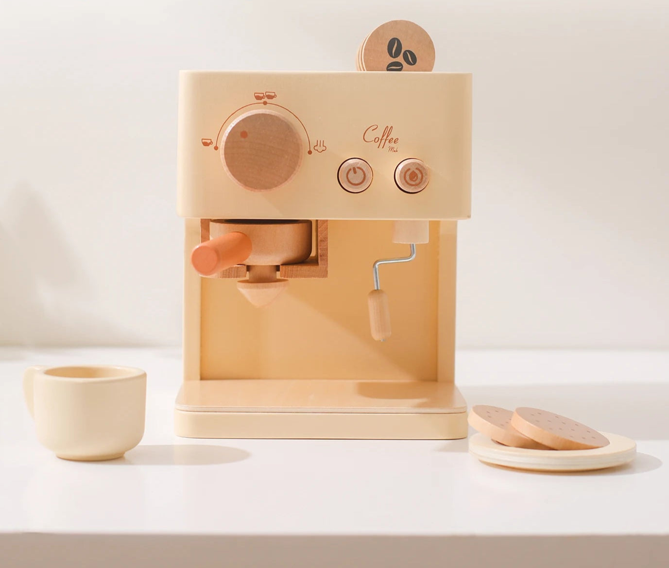 Máquina de Café de Brinquedo em Madeira